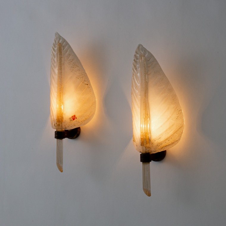 'Leaf' Sconces by Barovier & Toso 
