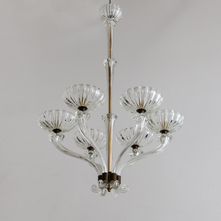 Six-Arm Chandelier by Barovier