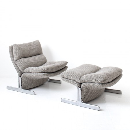 Lounge Chair & Footstool by Brunati