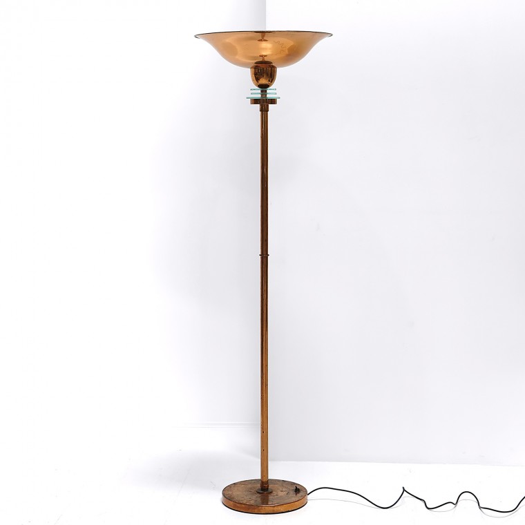 French Copper Torchiere