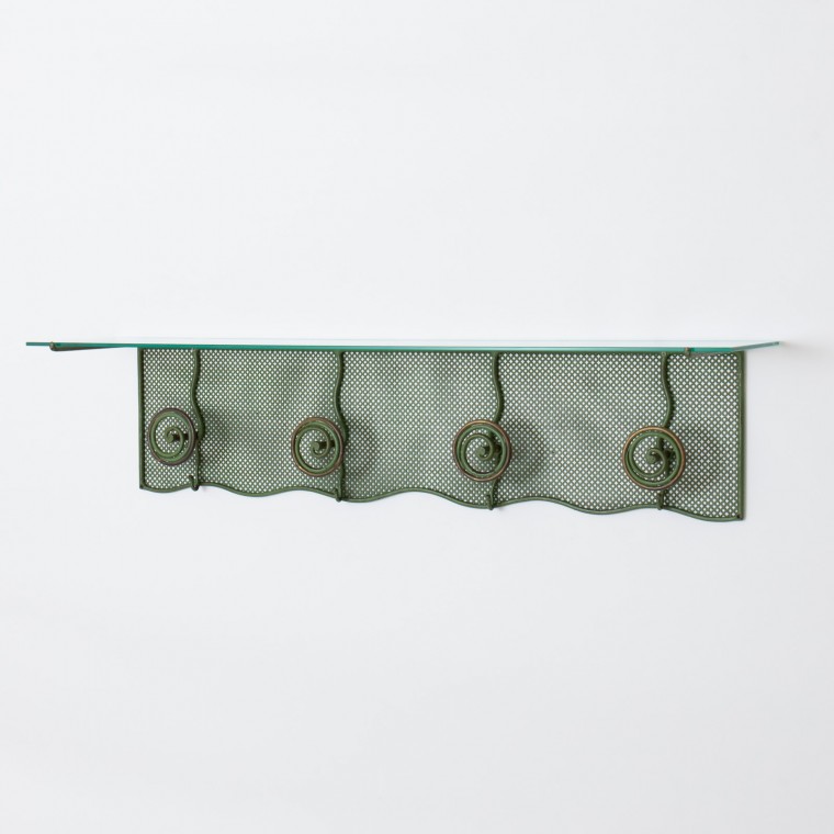 Italian Perforated Metal Coat Rack