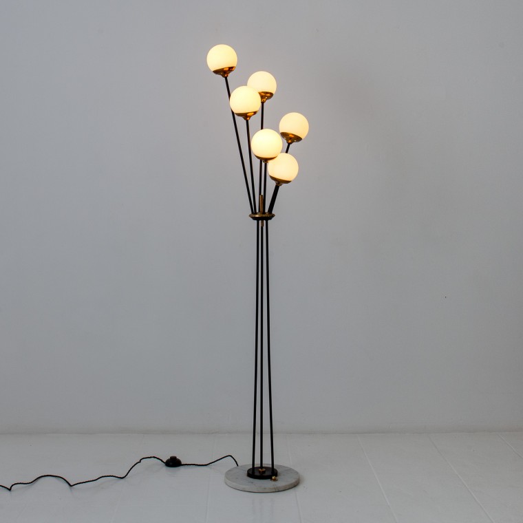 Six-Arm Floor Lamp by Stilnovo